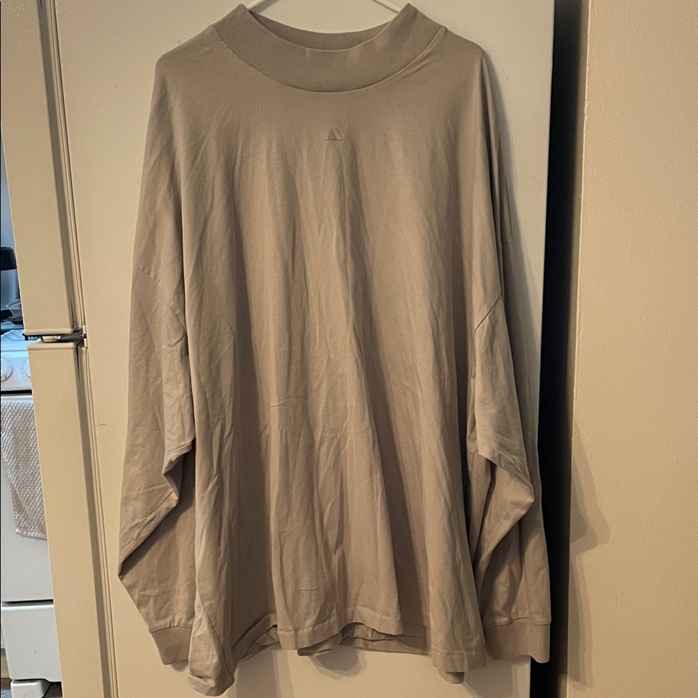 Adidas Men's 3XL Long Sleeve Beige Tee 100% Cotton